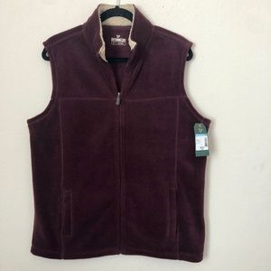 Outdoor Life Maroon Fleece Zipper Vest NWT
